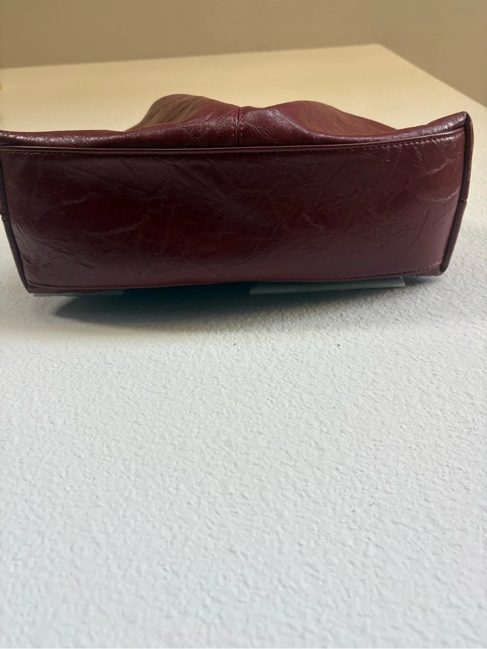 Women's Classic faux Leather Y2K  Burgundy boho bag